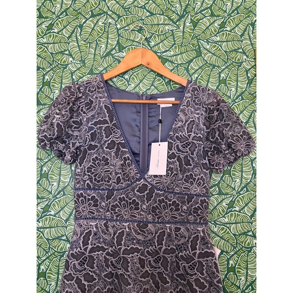 NWT Lovers + Friends | Blue Lace Mini Dress Fit n Flare Small - Picture 2 of 7